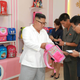 At a second backpack factory in Pyongyang.